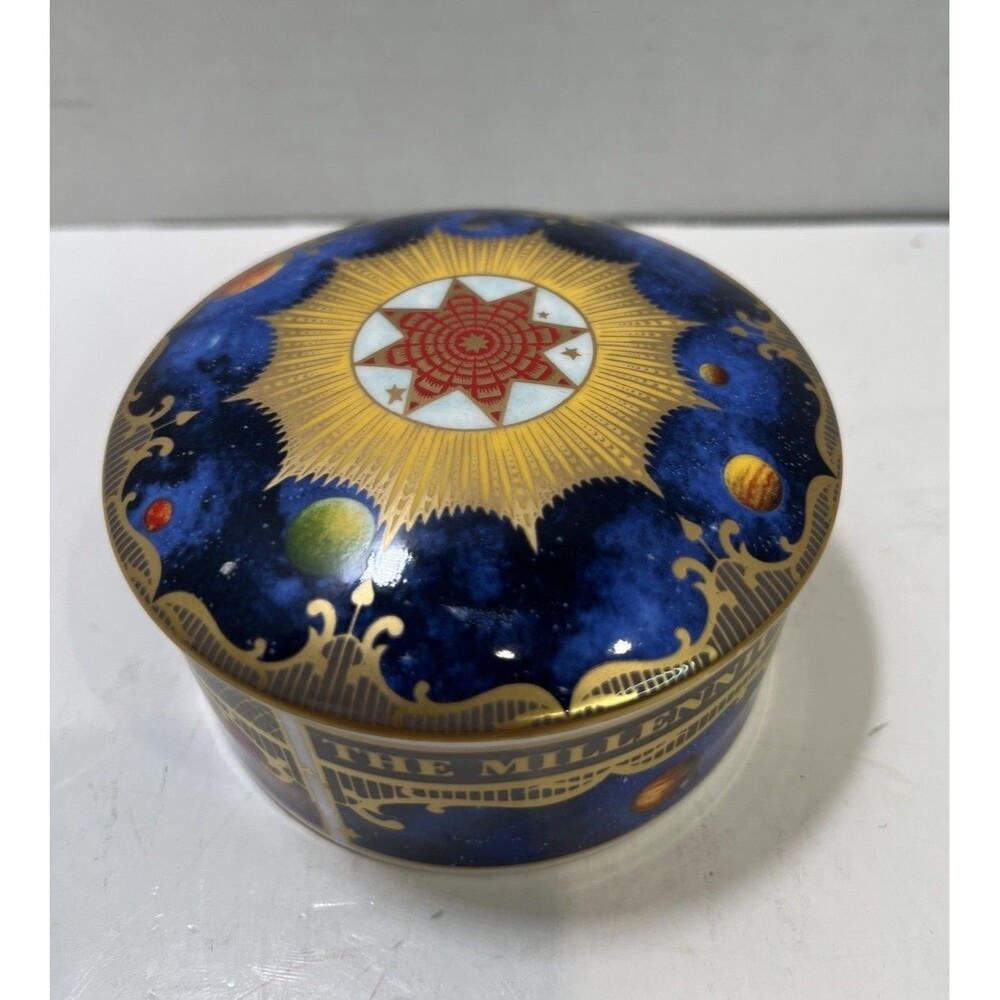 Royal Worcester Trinket Powder Box Commemorating the Millennium Circa 2000